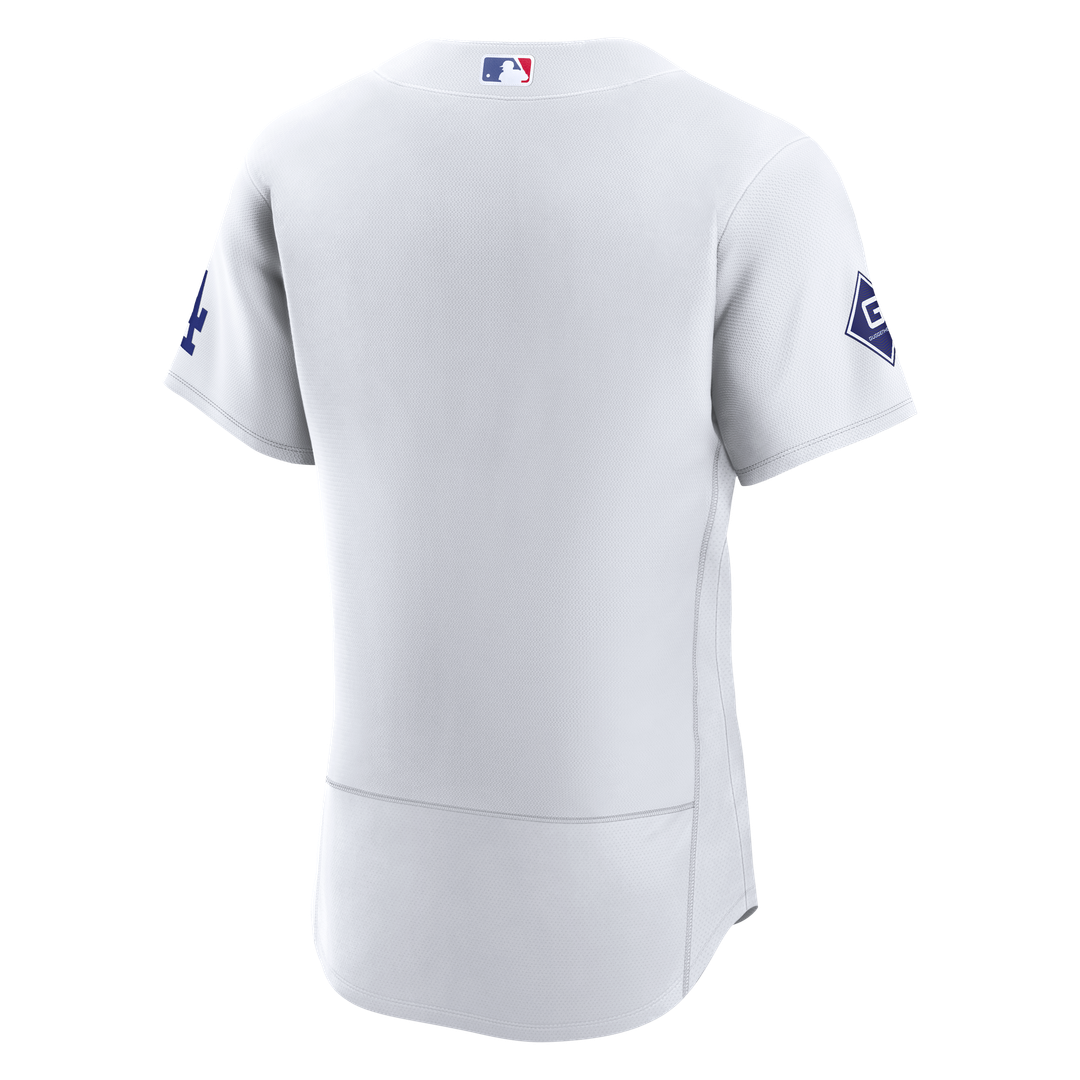Los Angeles Dodgers Nike Home Sponsor Patch Authentic Jersey - White MLB Team Jersey Baseball Fan Apparel