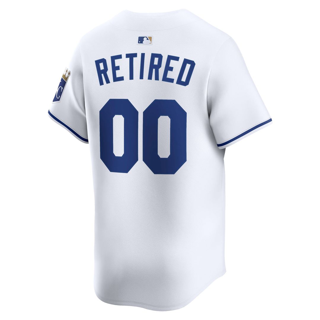 Kansas City Royals Nike Home Limited Pick - A - Player Retired Roster Jersey - White MLB Team Jersey Baseball Fan Apparel