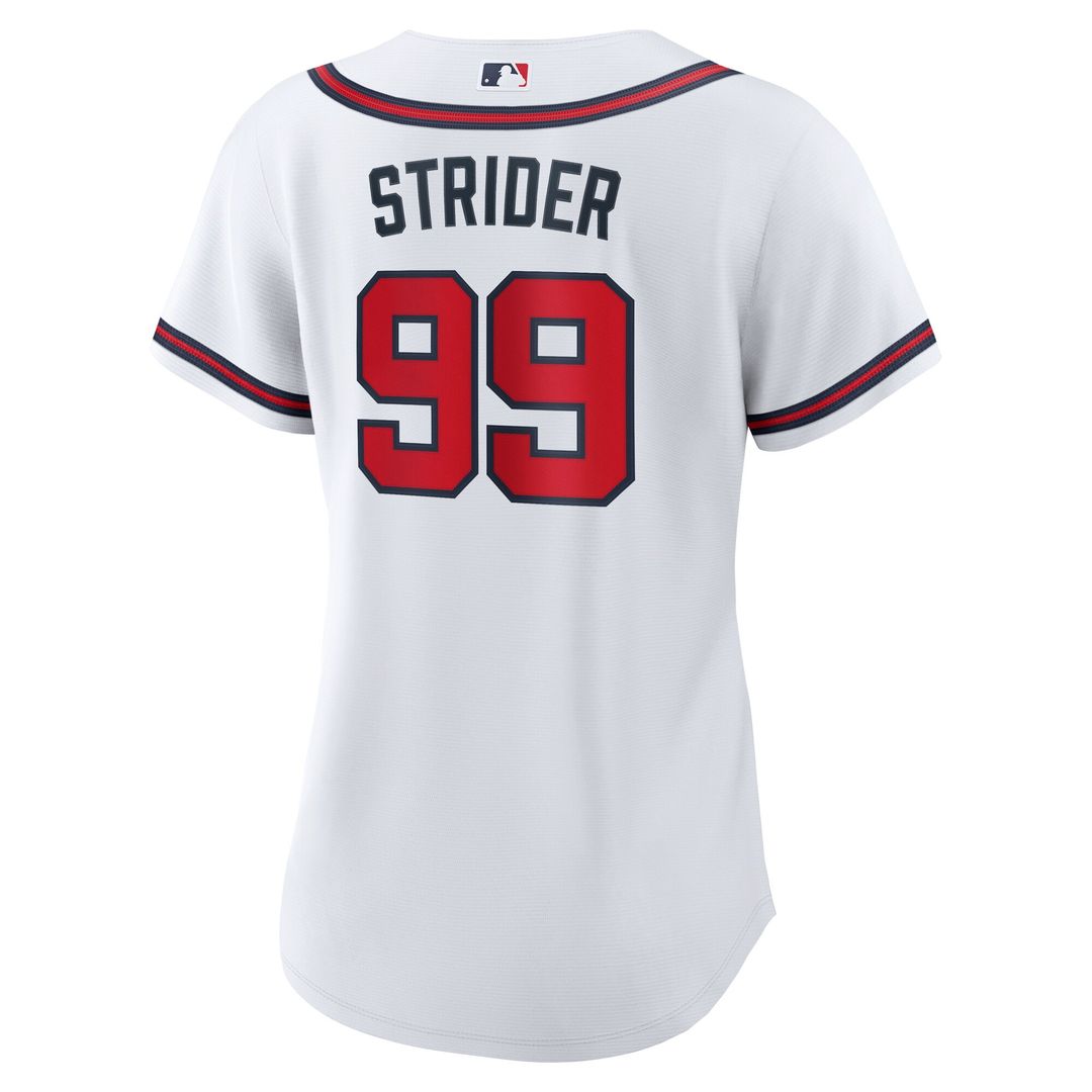 Atlanta Braves Spencer Strider Nike Women's Home Replica Jersey - White MLB Team Jersey Baseball Fan Apparel