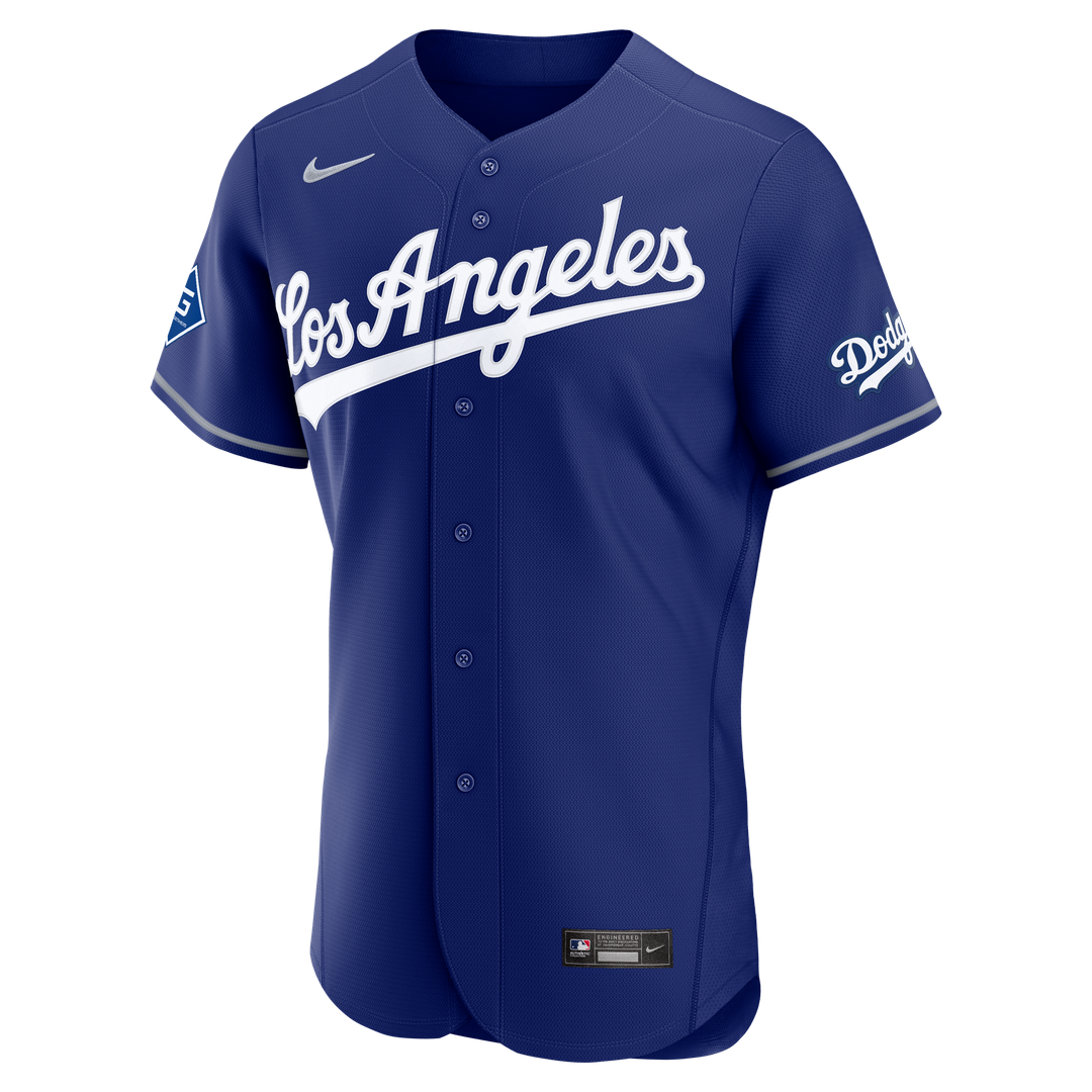 Los Angeles Dodgers Nike Alternate Authentic Jersey with Sponsor Patch - Royal MLB Team Jersey Baseball Fan Apparel