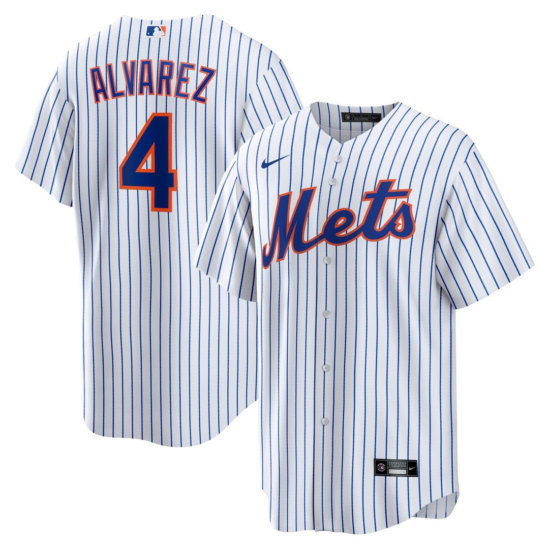 New York Mets Francisco Alvarez Nike Replica Player Jersey - White MLB Team Jersey Baseball Fan Apparel