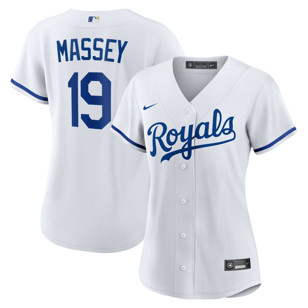 Kansas City Royals Michael Massey Nike Women's Home Replica Jersey - White MLB Team Jersey Baseball Fan Apparel