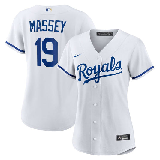 Kansas City Royals Michael Massey Nike Women's Home Replica Jersey - White MLB Team Jersey Baseball Fan Apparel