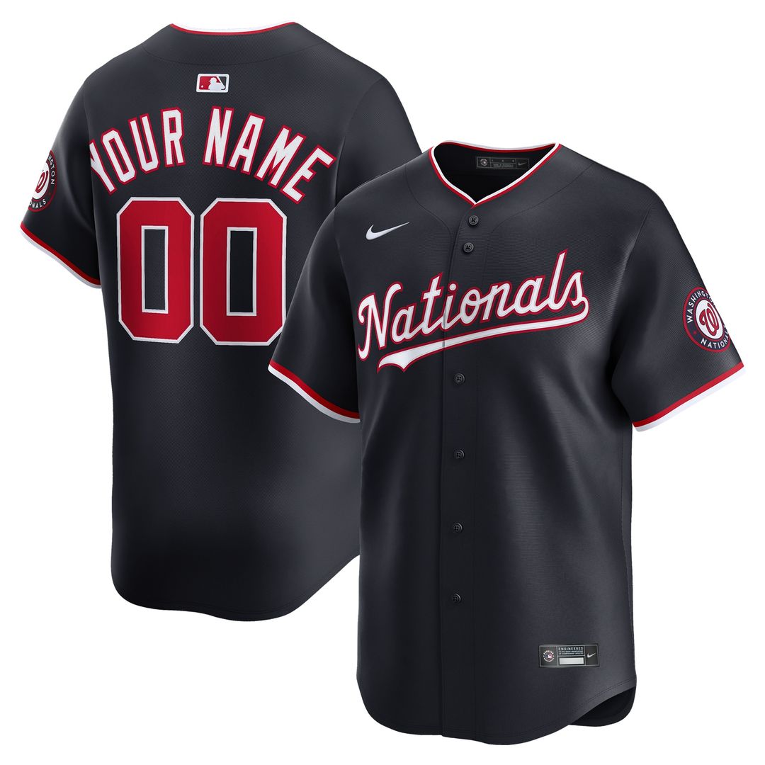 Washington Nationals Nike Alternate Limited Custom Jersey - Navy MLB Team Jersey Baseball Fan Apparel