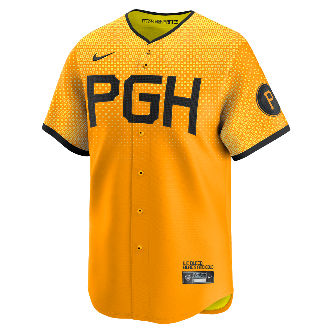 Pittsburgh Pirates Oneil Cruz Nike City Connect Limited Jersey - Gold MLB Team Jersey Baseball Fan Apparel