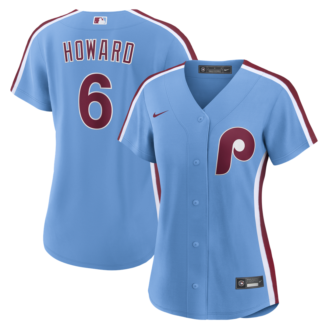 Philadelphia Phillies Ryan Howard Nike Women's Replica Jersey - Light Blue MLB Team Jersey Baseball Fan Apparel