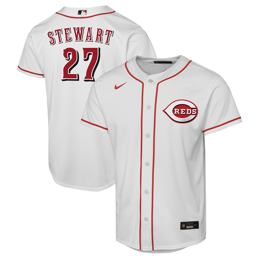 Cincinnati Reds Sal Stewart Nike Youth Home Replica Player Jersey - White MLB Team Jersey Baseball Fan Apparel