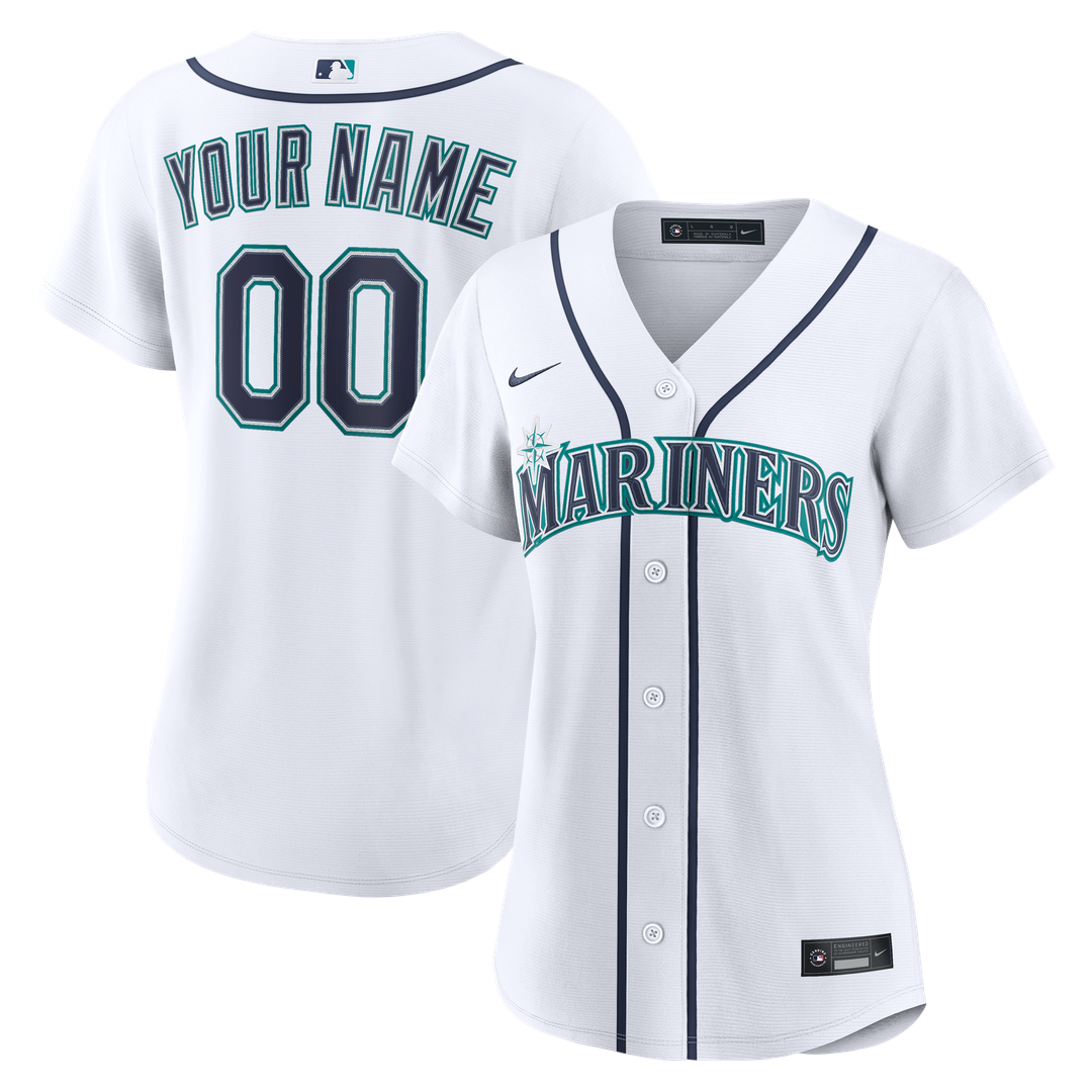 Seattle Mariners Nike Women's Home Replica Custom Jersey - White MLB Team Jersey Baseball Fan Apparel