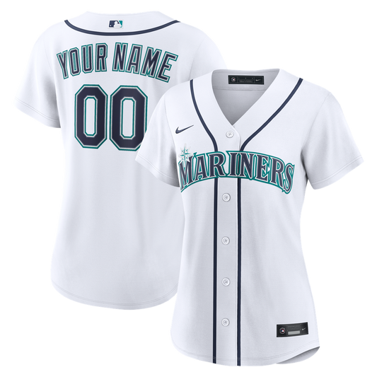 Seattle Mariners Nike Women's Home Replica Custom Jersey - White MLB Team Jersey Baseball Fan Apparel