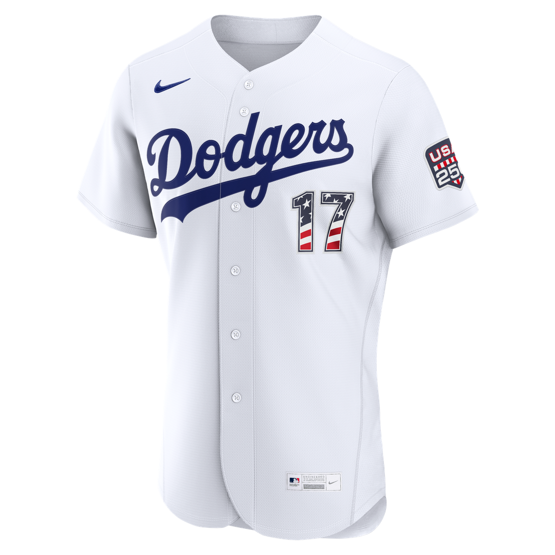 Los Angeles Dodgers Shohei Ohtani Nike USA 250 Fourth of July Home Authentic Jersey - White MLB Team Jersey Baseball Fan Apparel