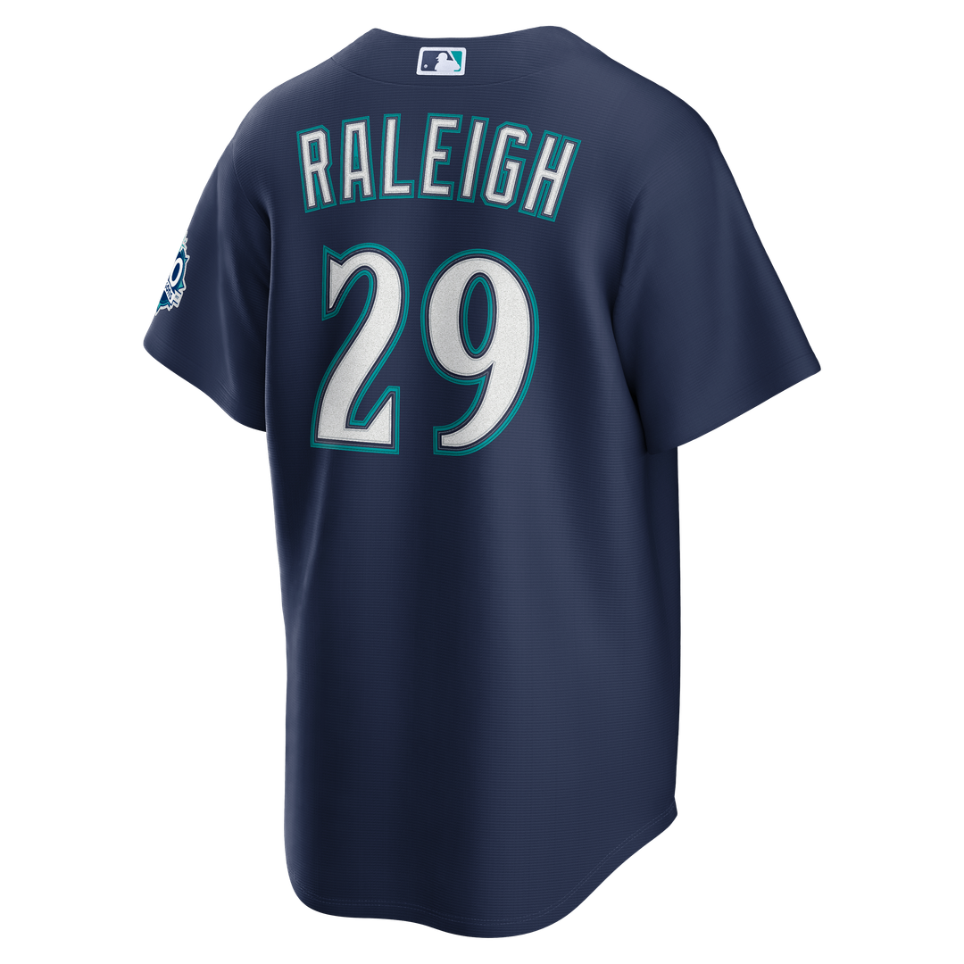 Seattle Mariners Cal Raleigh Nike Home Stadium 50th Season Patch Jersey - White MLB Team Jersey Baseball Fan Apparel