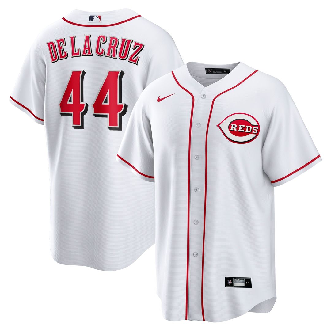 Cincinnati Reds Elly De La Cruz Nike Home Replica Jersey - White MLB Team Jersey Baseball Fan Apparel