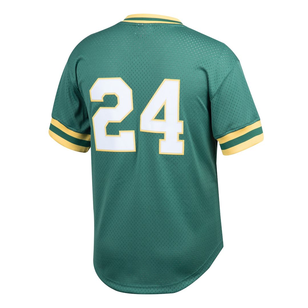 Athletics Rickey Henderson Mitchell & Ness Cooperstown Big & Tall Mesh Batting Practice Jersey - Green MLB Team Jersey Baseball Fan Apparel