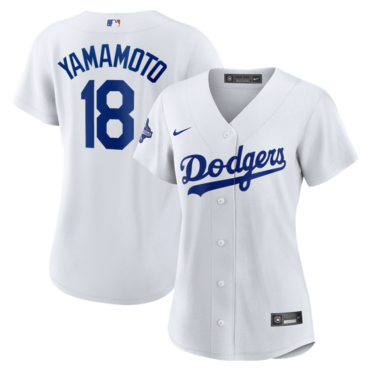 Los Angeles Dodgers Yoshinobu Yamamoto Nike Women's 2025 World Series Champions Home Replica Jersey - White MLB Team Jersey Baseball Fan Apparel