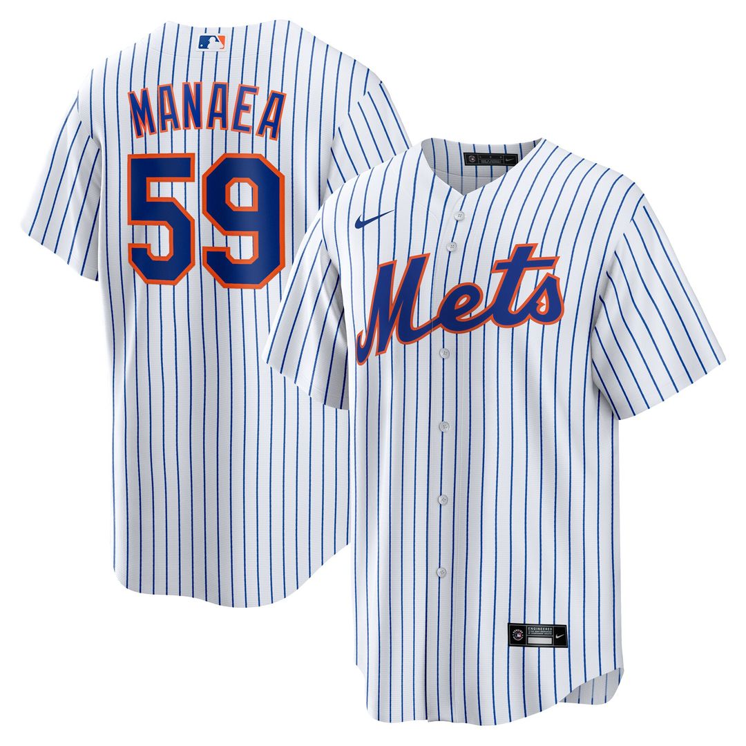 New York Mets Sean Manaea Nike Home Replica Jersey - White MLB Team Jersey Baseball Fan Apparel