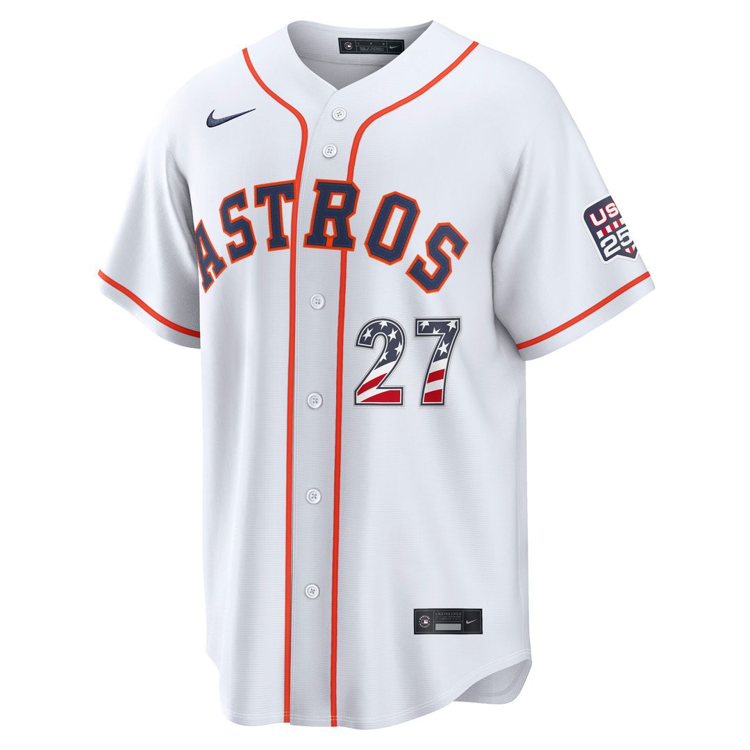 Houston Astros Jose Altuve Nike USA 250 Fourth of July Home Stadium Jersey - White MLB Team Jersey Baseball Fan Apparel