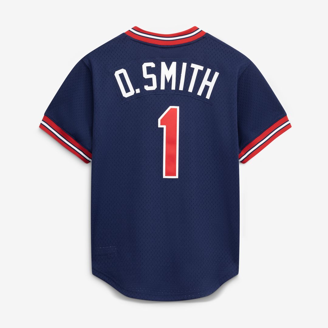 St. Louis Cardinals Ozzie Smith Mitchell & Ness Authentic Batting Practice Jersey - Navy MLB Team Jersey Baseball Fan Apparel