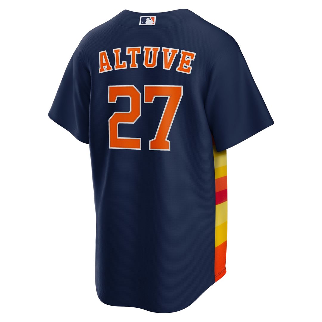 Houston Astros Jose Altuve Nike Alternate 2 Replica Jersey - Navy MLB Team Jersey Baseball Fan Apparel