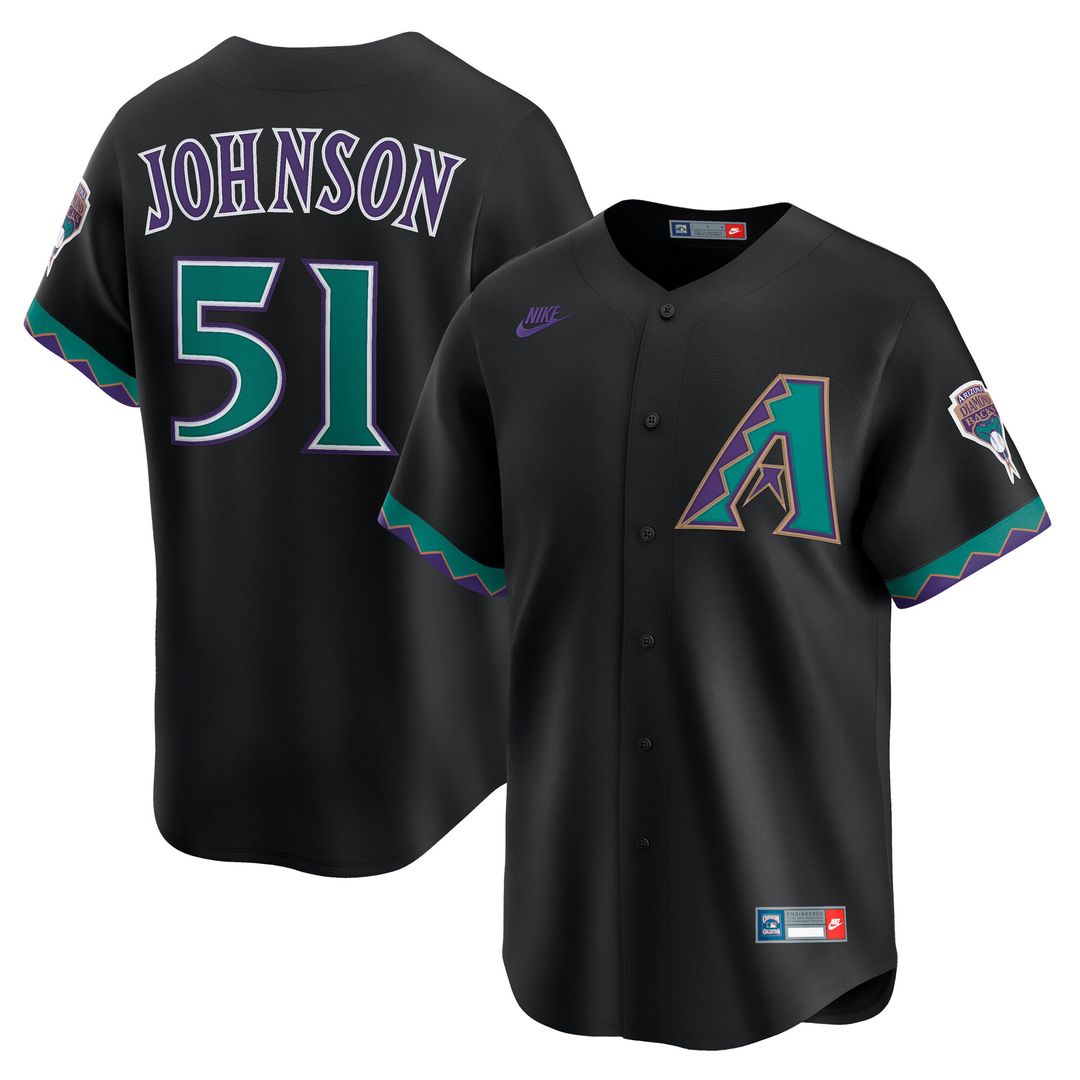 Arizona Diamondbacks Randy Johnson Nike Throwback Cooperstown Limited Jersey - Black MLB Team Jersey Baseball Fan Apparel