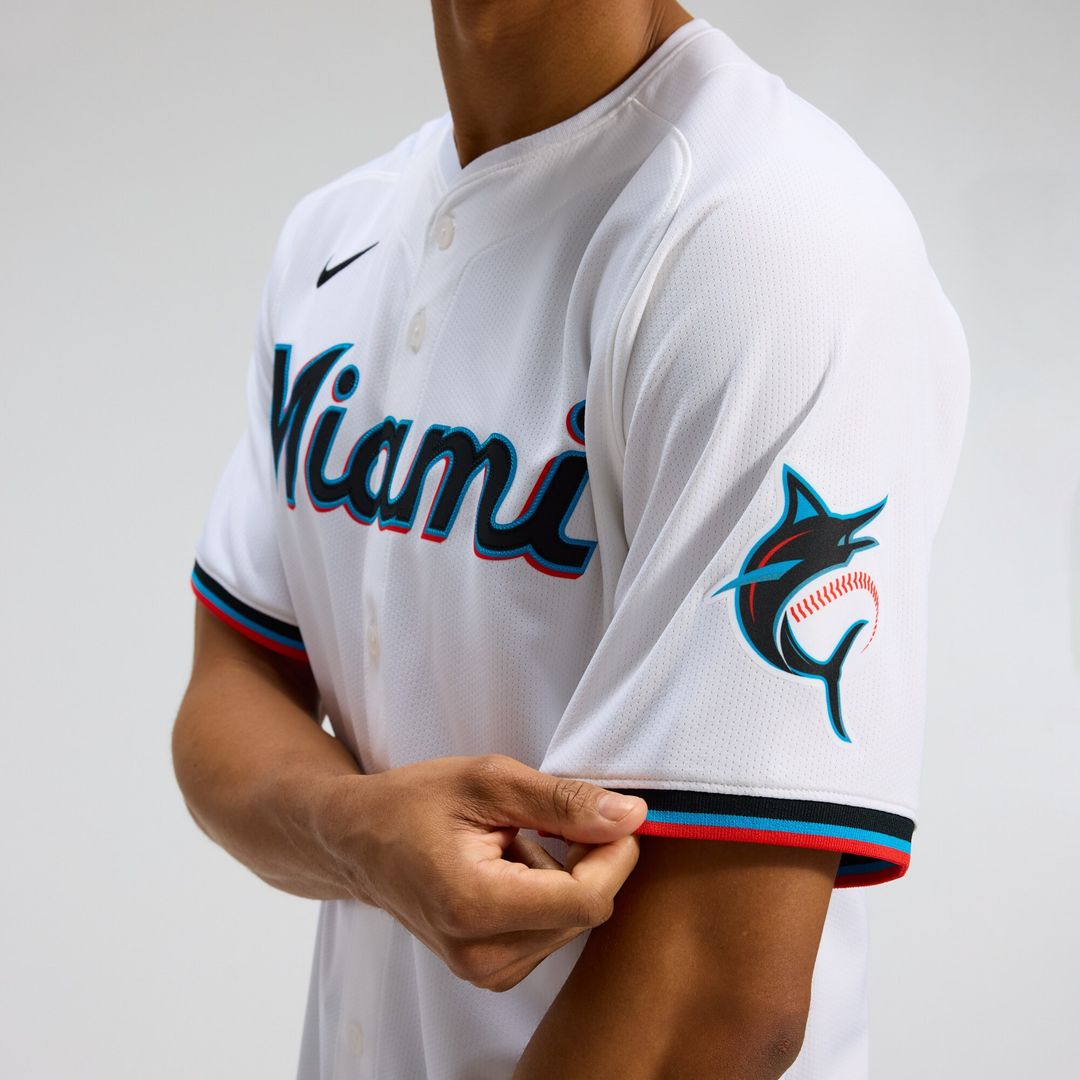 Miami Marlins Nike Home Limited Jersey - White MLB Team Jersey Baseball Fan Apparel