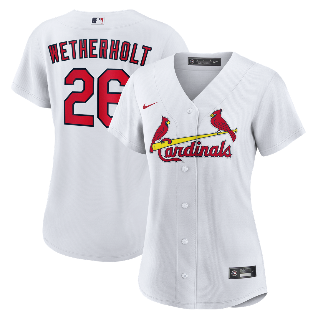 St. Louis Cardinals JJ Wetherholt Nike Women's Home Replica Jersey - White MLB Team Jersey Baseball Fan Apparel