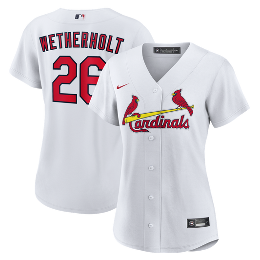 St. Louis Cardinals JJ Wetherholt Nike Women's Home Replica Jersey - White MLB Team Jersey Baseball Fan Apparel