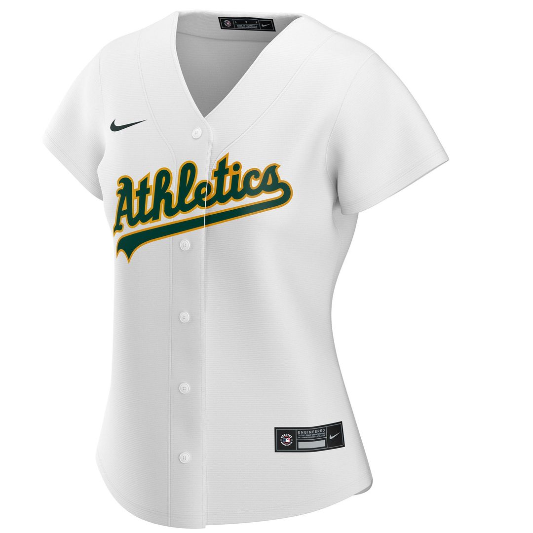 Athletics Nike Women's Home Replica Custom Jersey - White MLB Team Jersey Baseball Fan Apparel