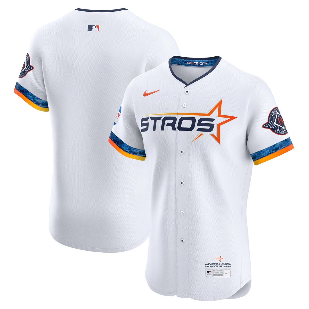 Houston Astros Nike 2025 City Connect Elite Jersey - White MLB Team Jersey Baseball Fan Apparel