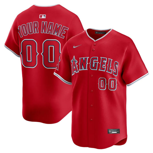 Los Angeles Angels Nike Alternate Limited Custom Jersey - Red MLB Team Jersey Baseball Fan Apparel