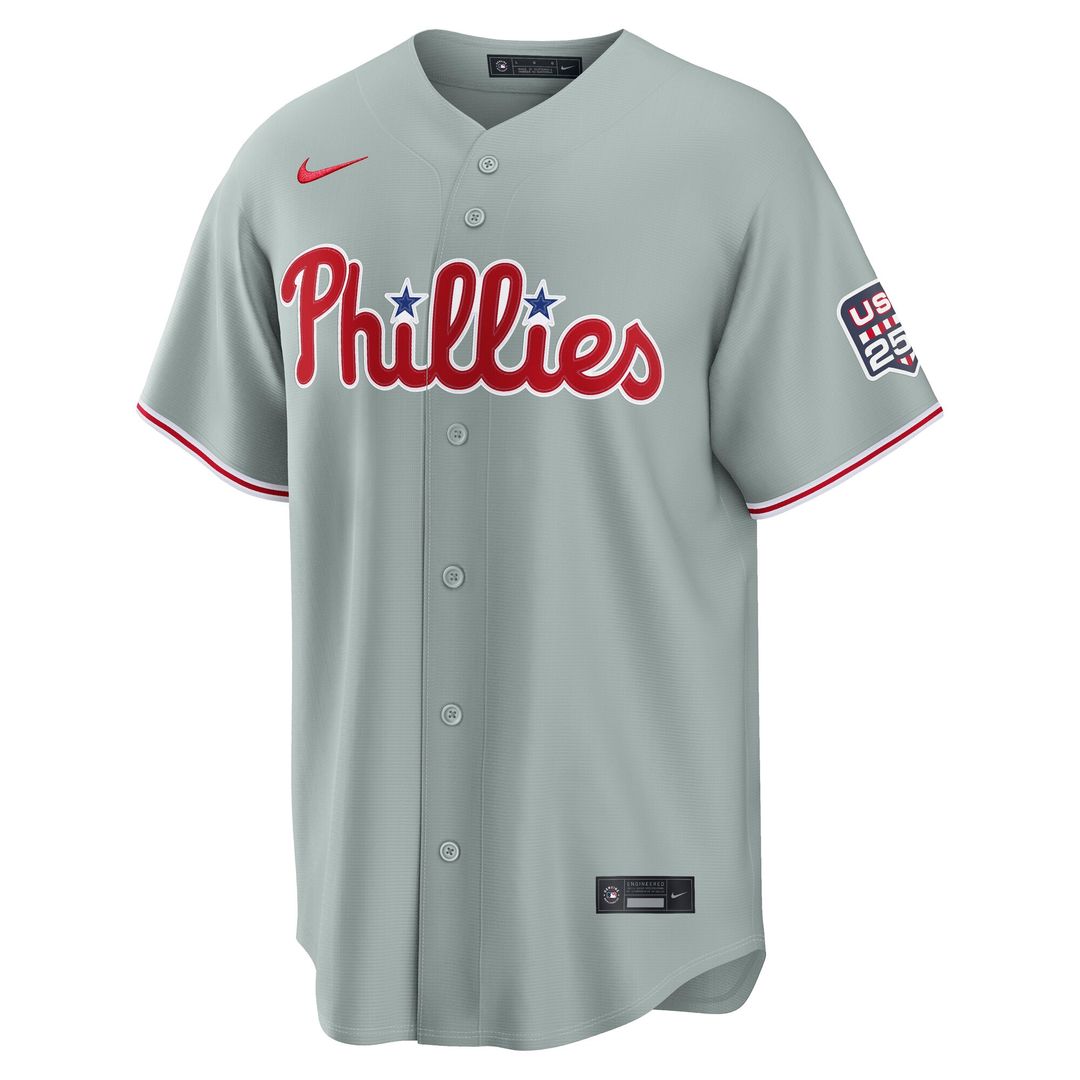 Philadelphia Phillies Trea Turner Nike USA 250 Fourth of July Road Stadium Jersey - Gray MLB Team Jersey Baseball Fan Apparel