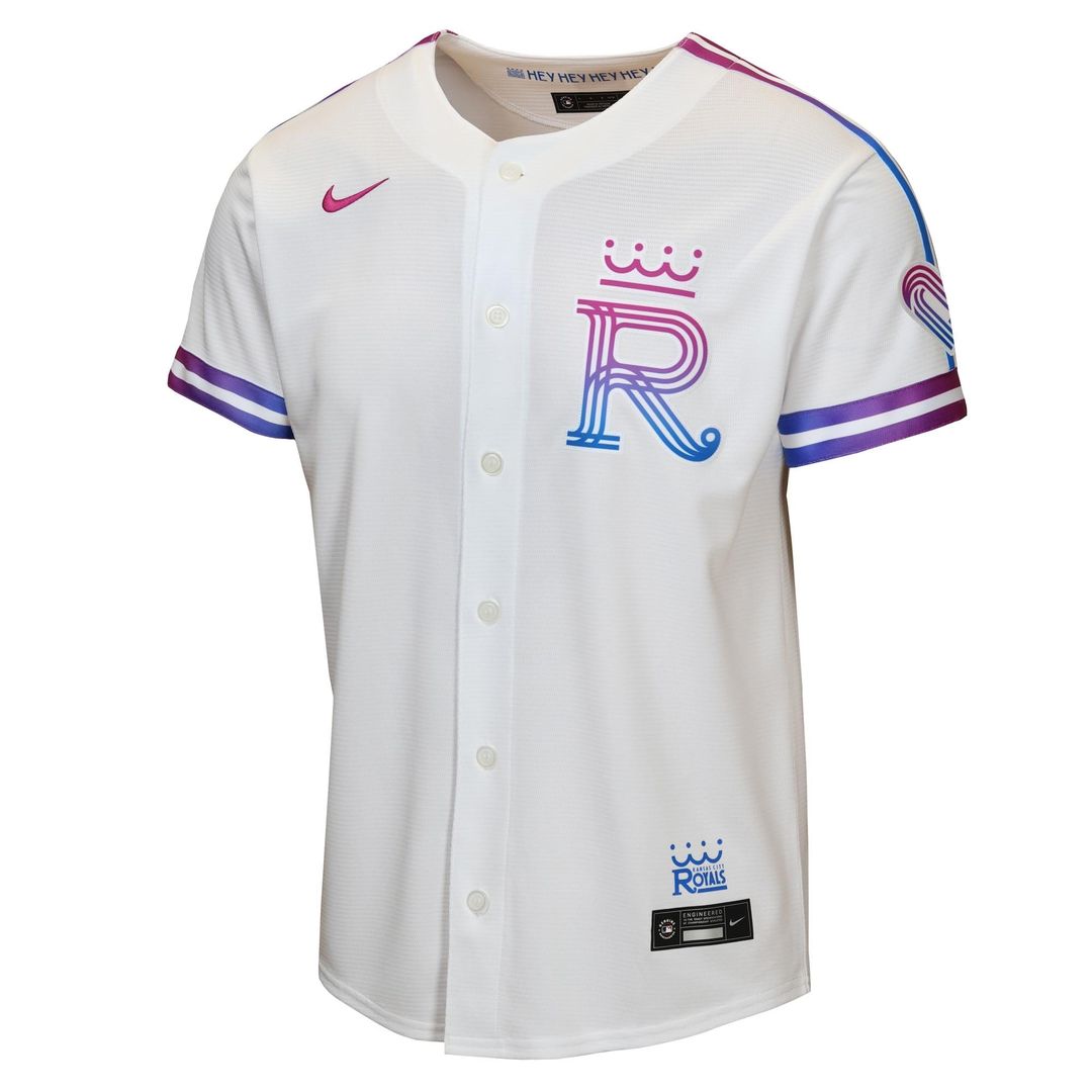 Kansas City Royals Nike Youth 2026 City Connect Stadium Jersey - White MLB Team Jersey Baseball Fan Apparel
