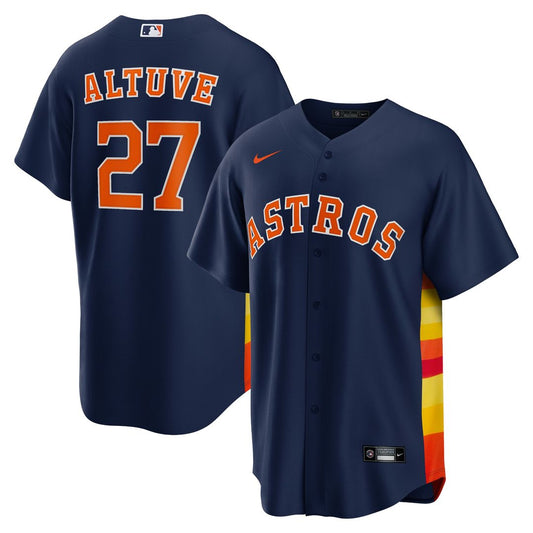 Houston Astros Jose Altuve Nike Alternate 2 Replica Jersey - Navy MLB Team Jersey Baseball Fan Apparel