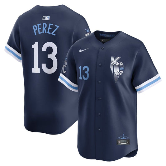 Kansas City Royals Salvador Perez Nike City Connect Limited Jersey - Navy MLB Team Jersey Baseball Fan Apparel