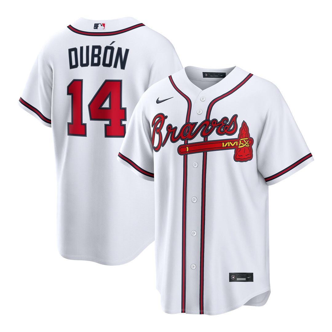 Atlanta Braves Mauricio Dubón Nike Home Replica Jersey - White MLB Team Jersey Baseball Fan Apparel