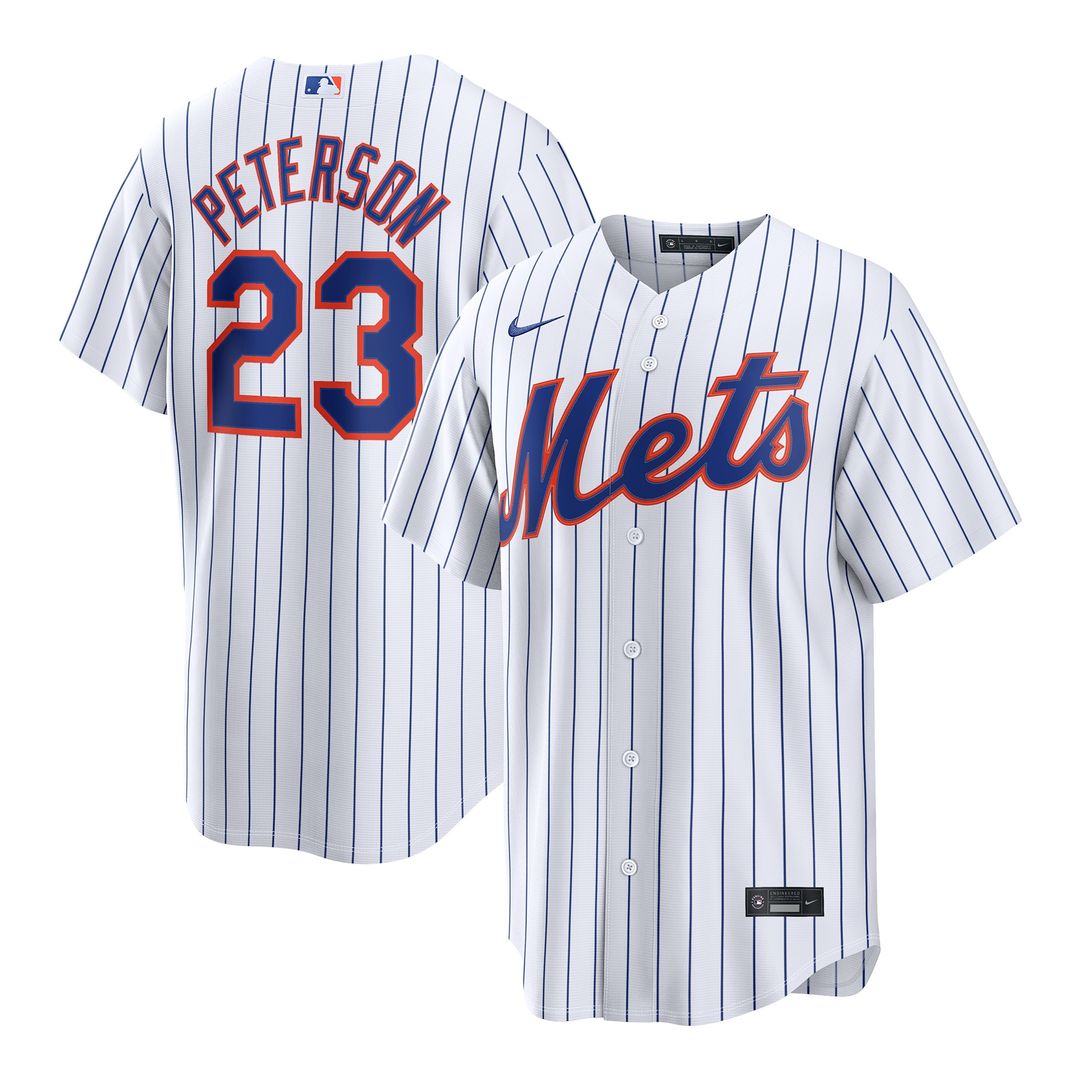 New York Mets David Peterson Nike Home Replica Jersey - White MLB Team Jersey Baseball Fan Apparel
