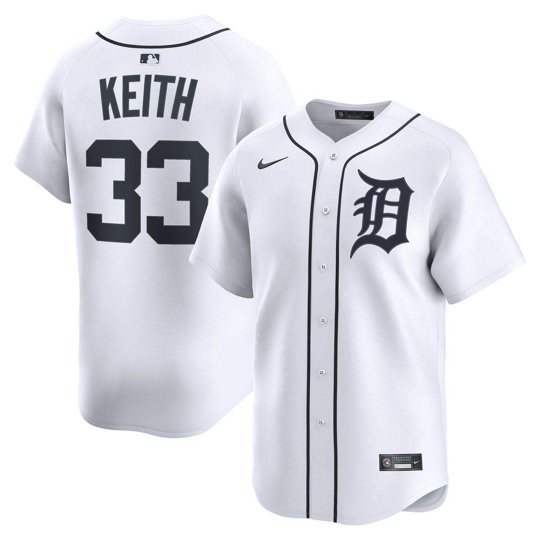 Detroit Tigers Colt Keith Nike Home Limited Player Jersey - White MLB Team Jersey Baseball Fan Apparel