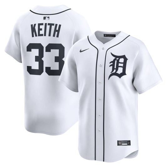 Detroit Tigers Colt Keith Nike Home Limited Player Jersey - White MLB Team Jersey Baseball Fan Apparel