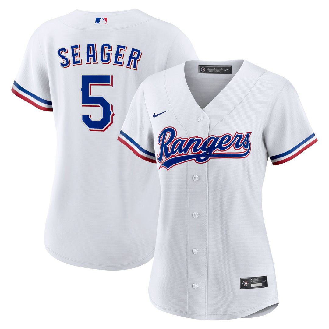 Texas Rangers Corey Seager Nike Women's Home Replica Player Jersey - White MLB Team Jersey Baseball Fan Apparel
