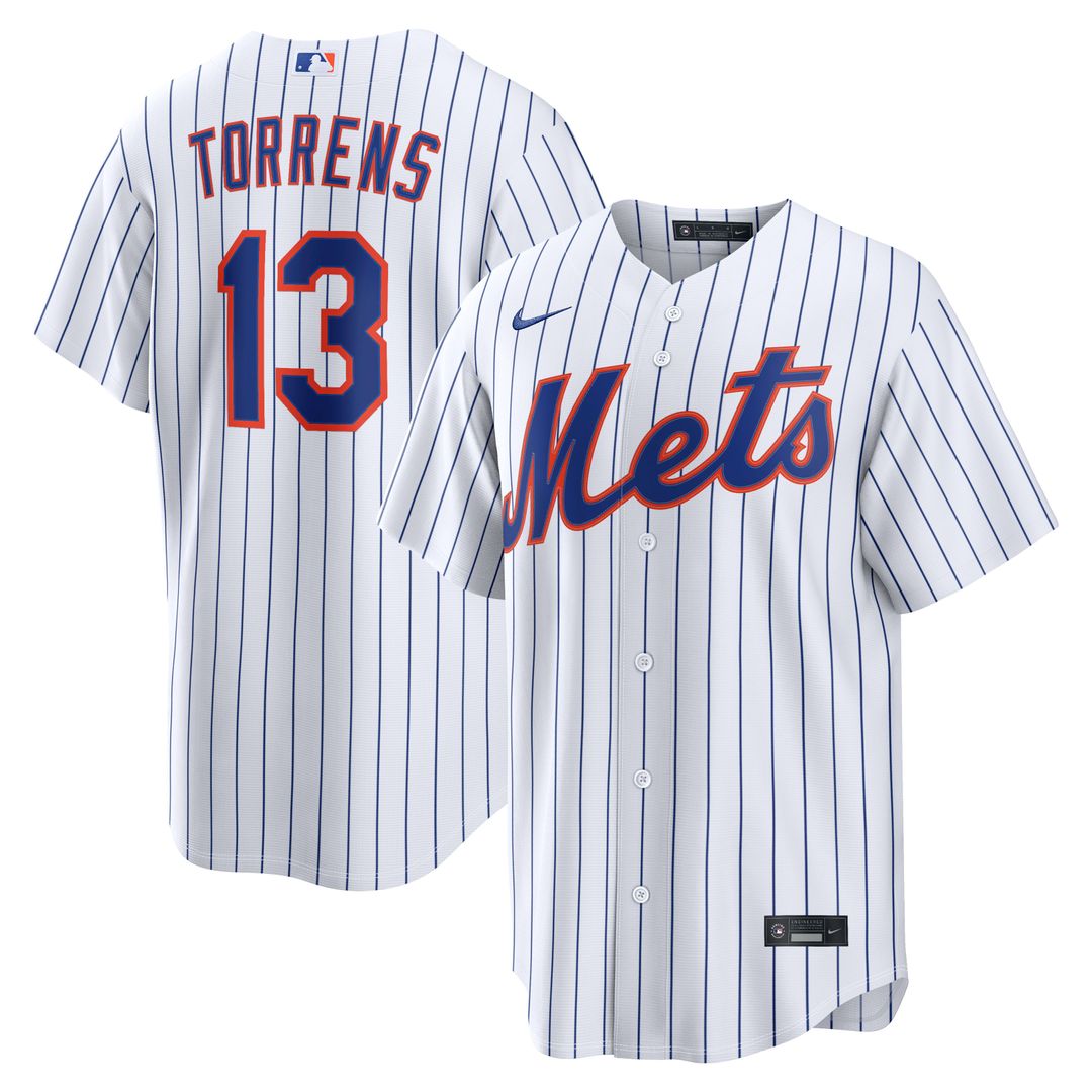 New York Mets Luis Torrens Nike Home Replica Jersey - White MLB Team Jersey Baseball Fan Apparel