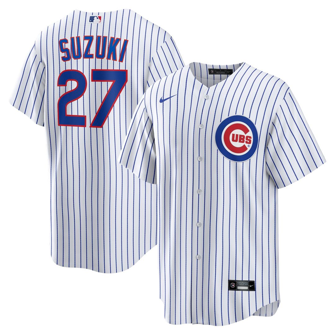 Chicago Cubs Seiya Suzuki Nike Home Replica Jersey - White MLB Team Jersey Baseball Fan Apparel