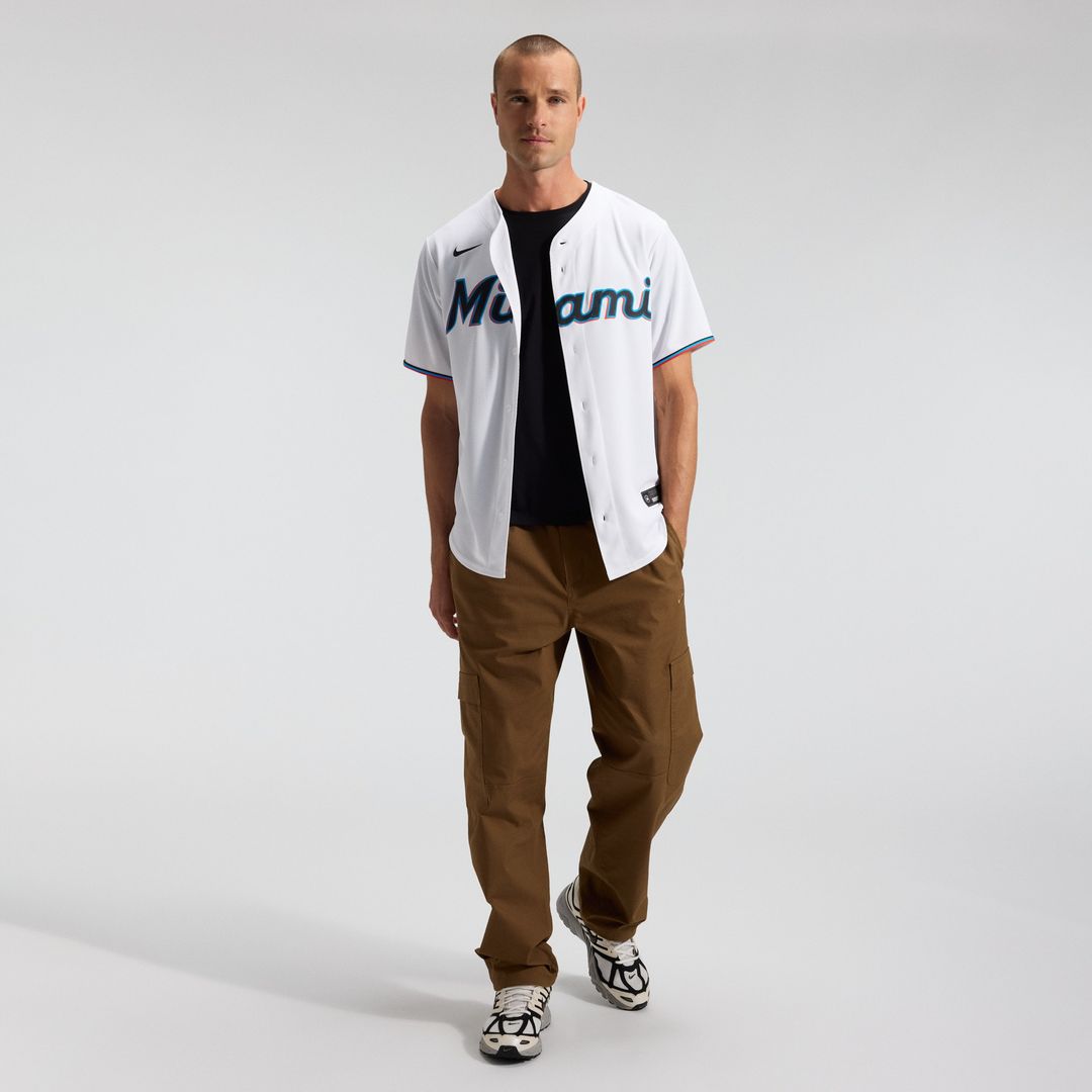 Miami Marlins Nike Home Replica Team Jersey - White MLB Team Jersey Baseball Fan Apparel