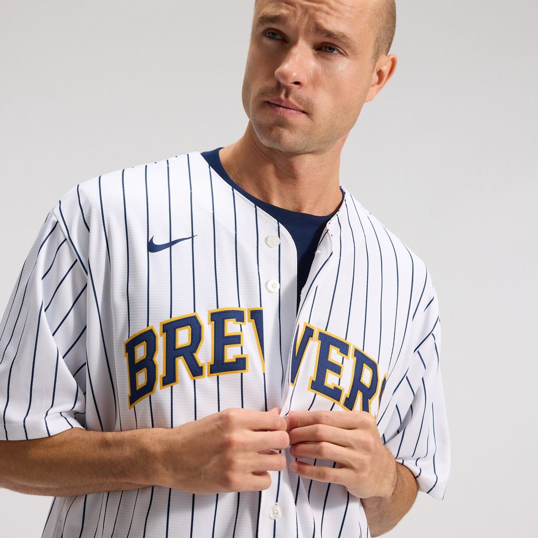 Milwaukee Brewers Christian Yelich Nike Alternate Replica Player Jersey - White MLB Team Jersey Baseball Fan Apparel