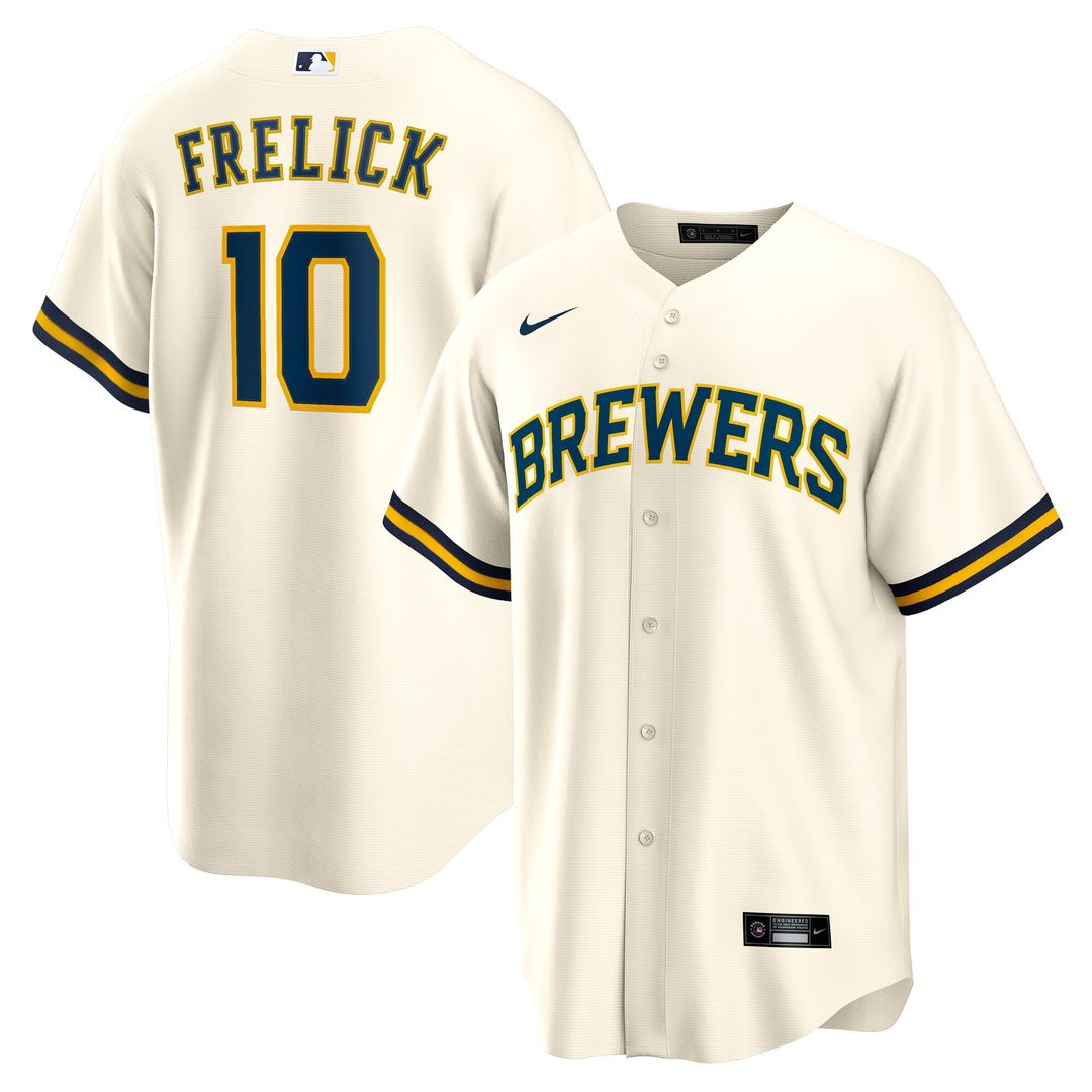 Milwaukee Brewers Sal Frelick Nike Home Replica Player Jersey - Cream MLB Team Jersey Baseball Fan Apparel