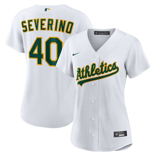 Athletics Luis Severino Nike Women's Home Replica Jersey - White MLB Team Jersey Baseball Fan Apparel
