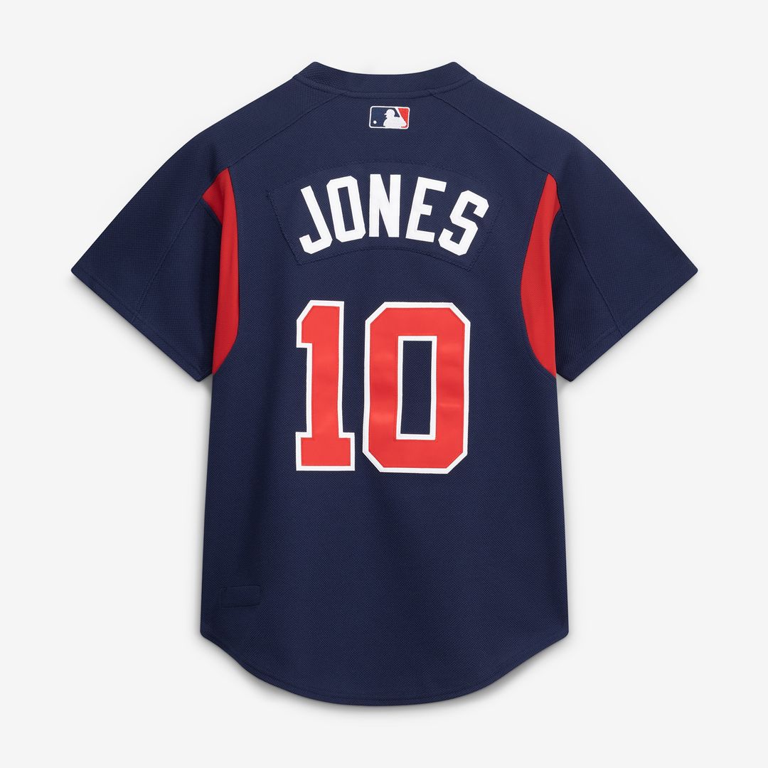 Atlanta Braves Chipper Jones Mitchell & Ness Authentic Batting Practice Jersey - Navy MLB Team Jersey Baseball Fan Apparel