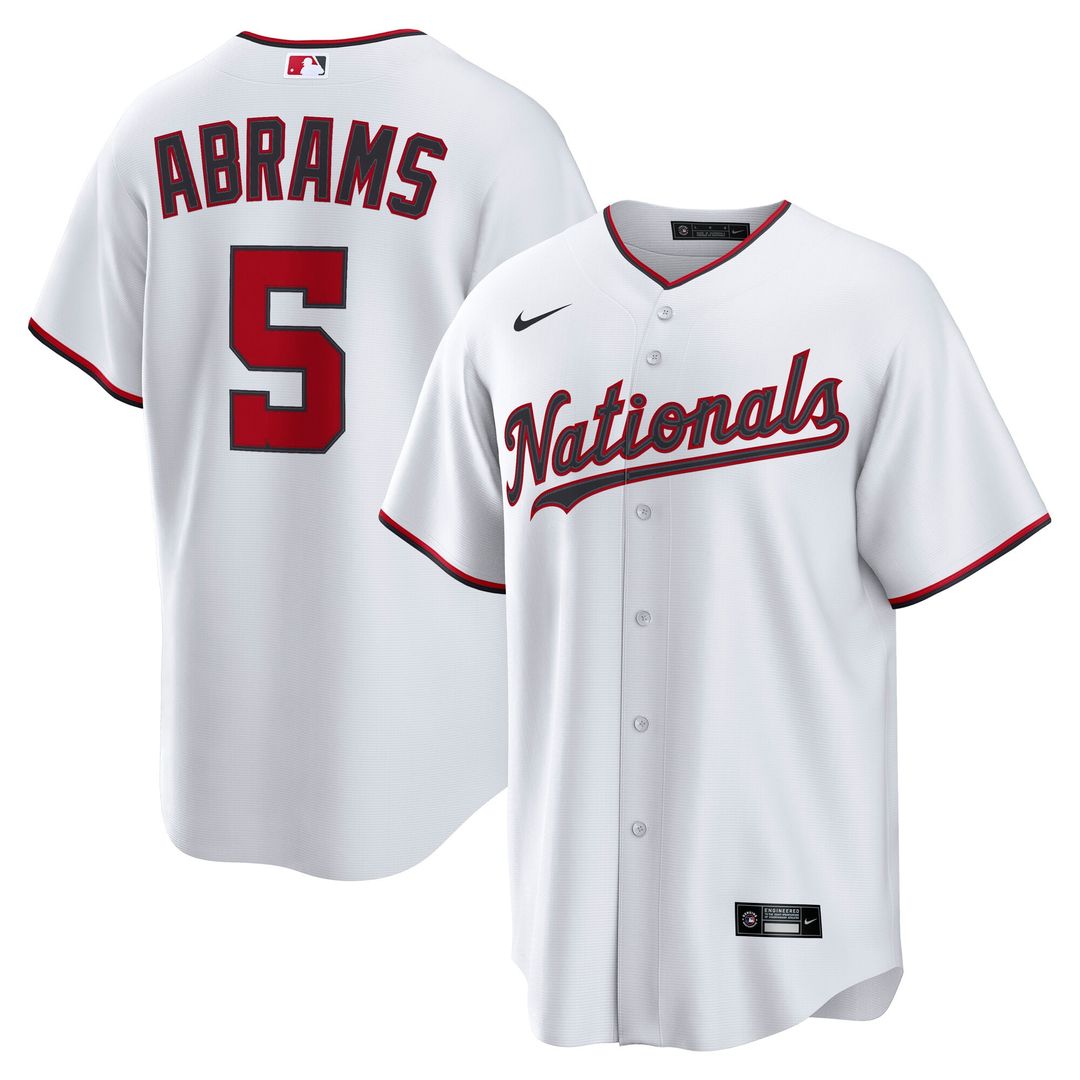 Washington Nationals CJ Abrams Nike Home Replica Jersey - White MLB Team Jersey Baseball Fan Apparel