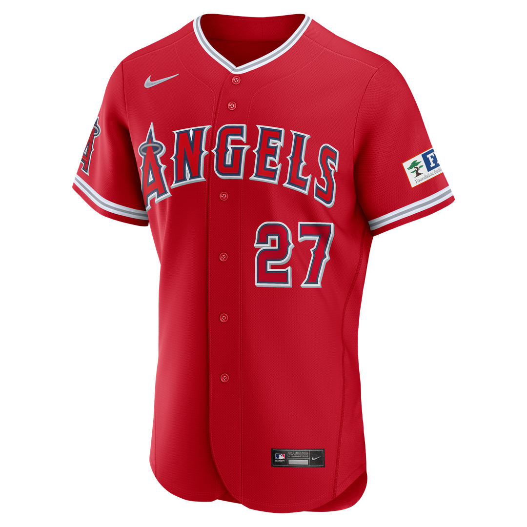 Los Angeles Angels Mike Trout Nike Alternate Authentic Sponsor Patch Jersey - Red MLB Team Jersey Baseball Fan Apparel