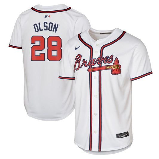 Atlanta Braves Matt Olson Nike Youth Home Limited Player Jersey - White MLB Team Jersey Baseball Fan Apparel