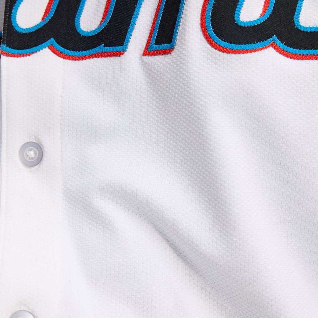 Miami Marlins Nike Home Elite Jersey - White MLB Team Jersey Baseball Fan Apparel