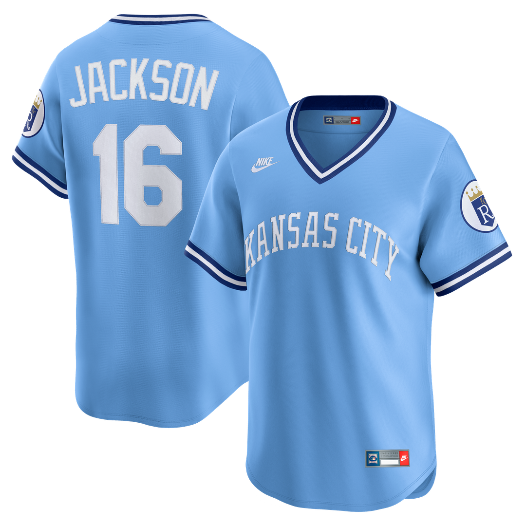Kansas City Royals Bo Jackson Nike Throwback Cooperstown Limited Jersey - Light Blue MLB Team Jersey Baseball Fan Apparel